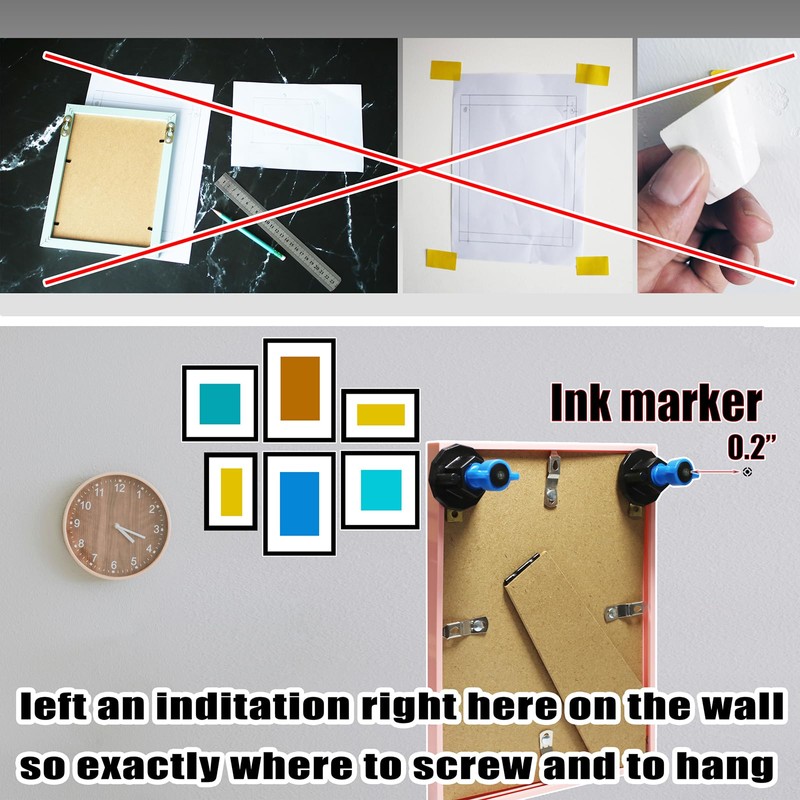 laffeya Picture Hanging Marker, Keyhole Marker Picture Hanger with Level