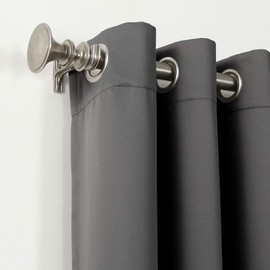 Sun Zero Easton Energy Saving Blackout Grommet Curtain Panel, 54" X 95", Charcoal Gray