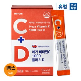 Hurum Mega Vitamin C 1000 Plus D 1 Box / 휴럼 메가비타민C 1000 플러스 D 1박스