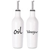 HAOTOP Farmhouse Ceramic Oil and Vinegar Dispenser Bottle Set, Perfect