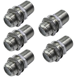 AERZETIX - C53750 - Set of 5 plug-in connectors/connectors/connectors/male/female to female/female type F for screwing in - satellite cable with nut and washer