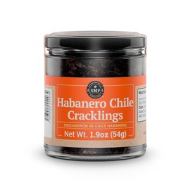 SMP Habanero Chile Cracklings - Spicy Crispy Habanero Chicharron Pieces with Gourmet Salt & Spices - 1.9 oz Jar - Mexican Snack & Topping for Fajitas, Tacos, Salsas, Salads & More