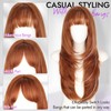 Eawwii Long Reddish Brown mix Blonde Wig with Bangs for