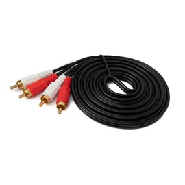 System-S RCA 2 RCA Cable 3 m Male to Male Stereo AV Adapter in Black
