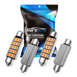 Marsauto 578 LED Bulbs 211-2 212-2 C5W Festoon Yellow 2835 Chipsets for Interior Dome Map Door Lights Bulbs, 41mm 42mm 569 6411 6451 2835 Chipsets LED Light Lamp 1.65inch Extremely Bright (Pack of 4)