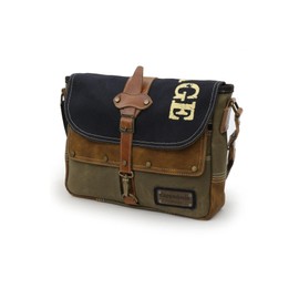 Cappadocia Vintage Antiochia 4046 Messenger Bag, Leather Detailed Shoulder Laptop Bag, Unisex Style for Daily, Travel | Black Tan Brown - Standard