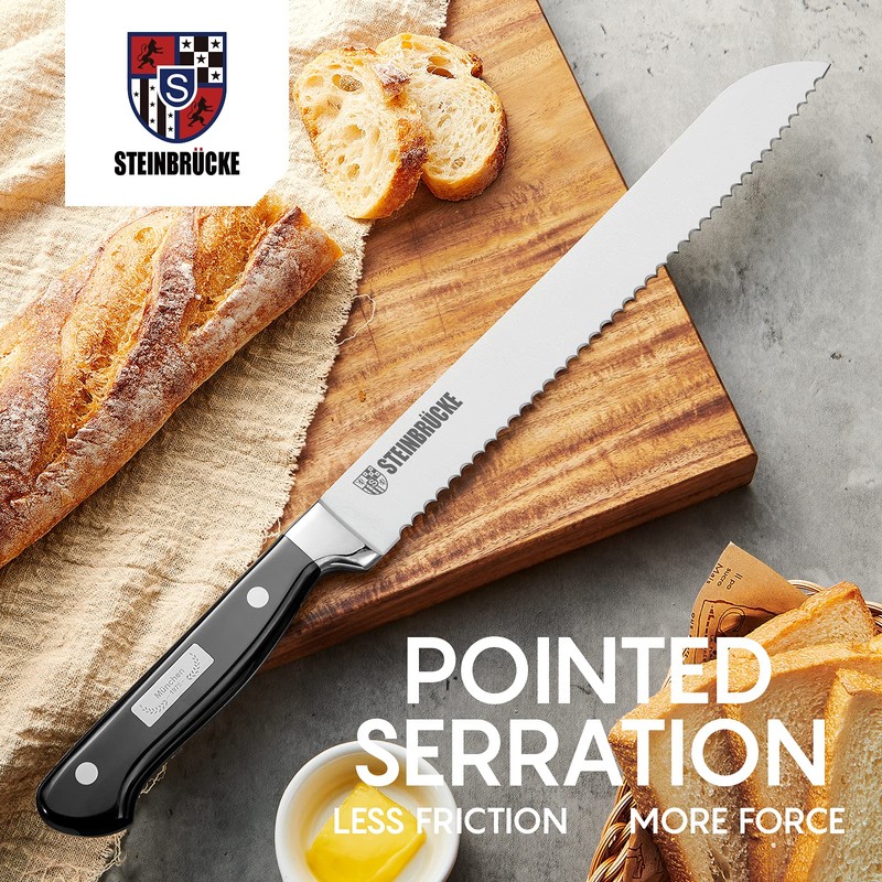 Gioventù Serrated Bread knife 10 inch - Ultra sharp Bread