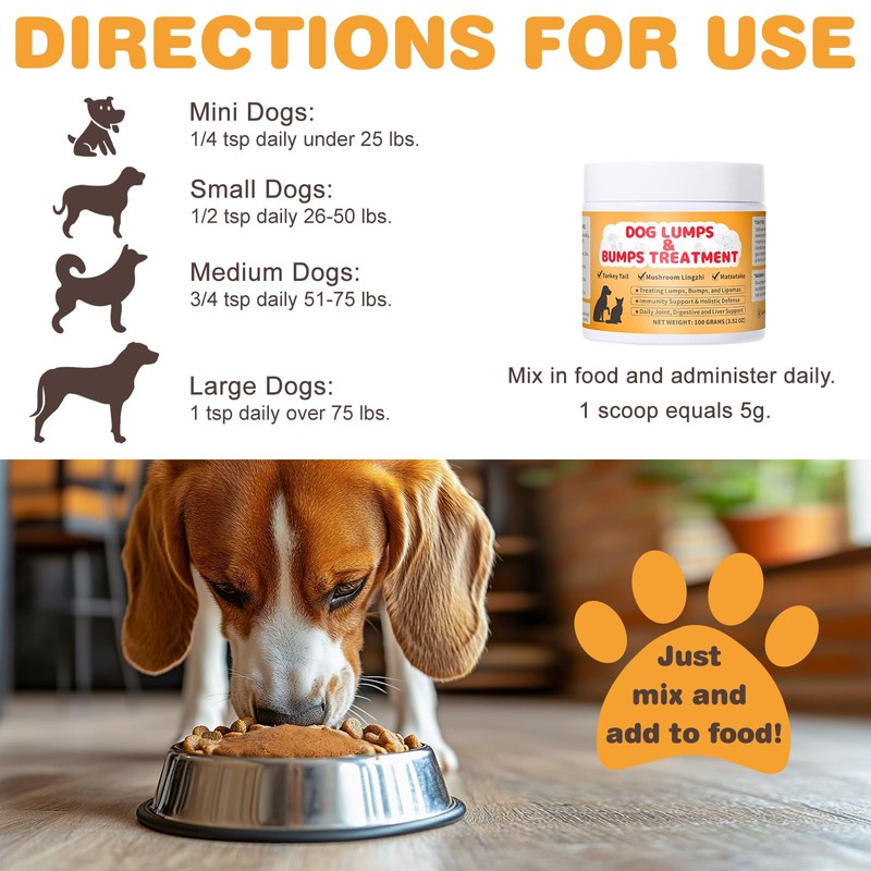 Lipoma Treatment for Dogs, Lumps and Bumps Dog Supplement -Mushroom