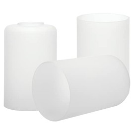 GoldSwift 3 Pack Clear Frosted Glass Replacement Globe & Shade for Light Fixtures, 6" Tall, Soft Light Cylinder Glass Lamp Cover for Chandelier Pendant Wall Sconces, 1-5/8 inch Fitter