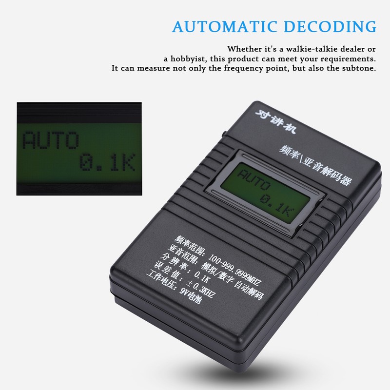 Portable Walkie Talkie Frequency/Subaudio Decoder Frequency Meter Counter