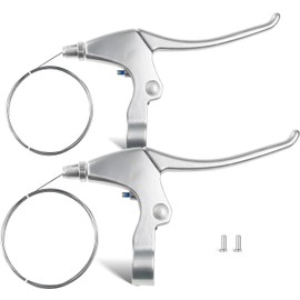 CNCLOL Mountain Bike Brake Levers,Aluminium Alloy Bicycle Brake Levers,Brake Handle for Mountain Bike MTB/BMX/Road Bike.Silver