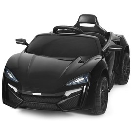 HONEY JOY Ride On Car, 12V Battery Powered Electric Vehicle w/Remote Control,3 Speeds, LED Lights, Horn, Music, MP3, USB, Spring Suspension, 4 Wheeler for Boy Girl Gift, Electric Car for Kids(Black)