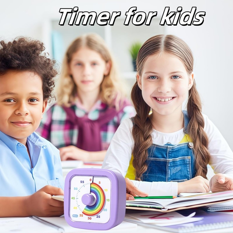 Kids Visual Timer Cute Rainbow - 60 Minute Countdown Timer