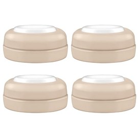 Maymom Tapas Roscadas de Viaje con Disco de Sellado Reescribible, Compatibles con Avent y Biberones Maymom de Boca Ancha, 4 pzs. (Caqui)