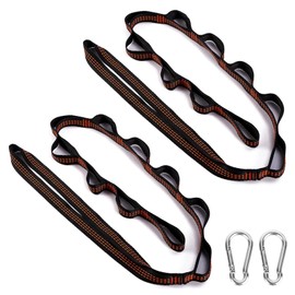 RUCUDIM Hammock Attachment, Suspension Strap Kit, 300 kg Hanging Set, Tree Straps, Rod Hammock Swing Attachment, Hammock Rope with 2 Hook Carabiners for Camping, Outdoor, Hiking, Pack of 2