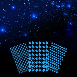 Sibba Glow in The Dark Star Stickers, 342Pcs Blue Glow Stars for Ceiling, Space Planet Universe Galaxy Wall Decals, Bright and Lasting Wall Stickers for Boys Girls Kid Bedroom Living Room Party Decor