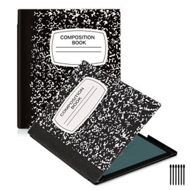 QIOFEARTH Case for BOOX Note Air 3 C/Note Air 3,10.3" Paper Tablet Slim Lightweight and Hard Back Shell Protective Cover with Built-in Pen Holder,Comes with BOOX Pen Tips (Black Notebook)