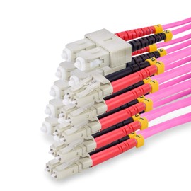 TPFNet Pack of 5 10 m Fibre Optic Cable SC/LC OM4 Duplex Multimode 50/125µm 10 Gigabits