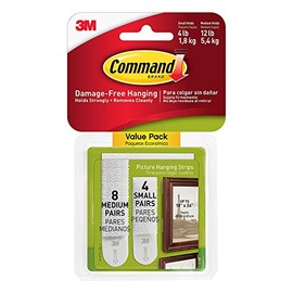 Command Picture Hanging Strips, 4-Small, 8-Medium, 2 Pack