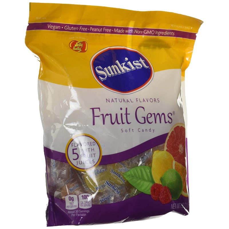 Sunkist Fruit Gems Soft Candy, Assorted Natural Flavors, 2-lb