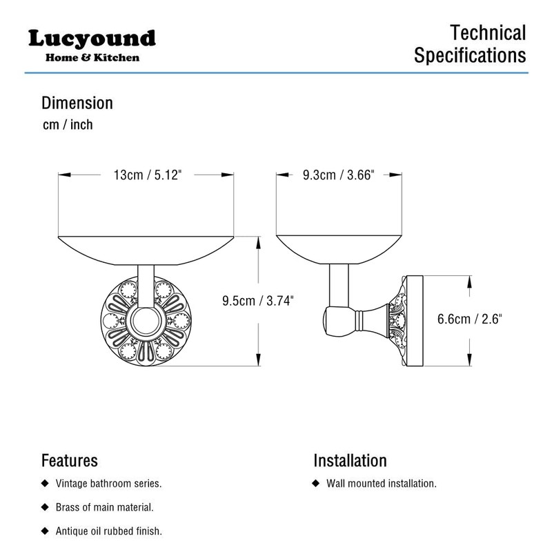 Lucyound Jabonera, Soporte de Jabón Ovalado de Ducha con Drenaje,