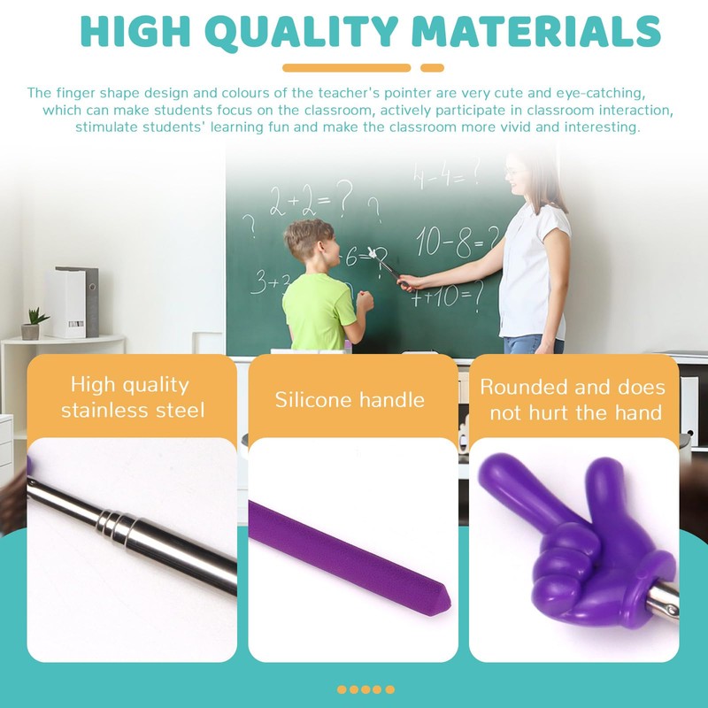Bagentry 4 Pcs Teacher Pointer Stick for Classroom Extendable Pointer