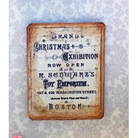 The Happy Little Home Miniature Dollhouse CHRISTMAS TOY Exhibition Sign 1:12 Grand Emporium sepia tone