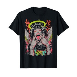 Japanese Streetwear Cyberpunk Angel Y2K Techwear Manga Anime T-Shirt