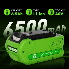 Bonacell 2Pack 6.5Ah 40V Battery Repalcement for GreenWorks 40V Battery Lithium Compaitble with GreenWorks 40 Volt Max 29252 20202 22262 25312 25322 20642 22272 27062 21242 Power Tools