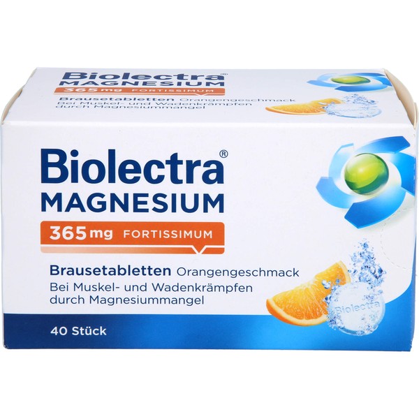 Biolectra Magnesium 365 mg fortissimum Brausetabletten Orangengeschmack, 40 pcs. Tablets