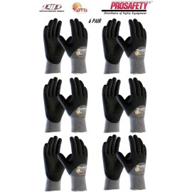 PIP 6- PIP 34-845 MaxiFlex Coated Dotted Palms Nitrile Grip PROTECTIVE WORK GLOVES - XLarge