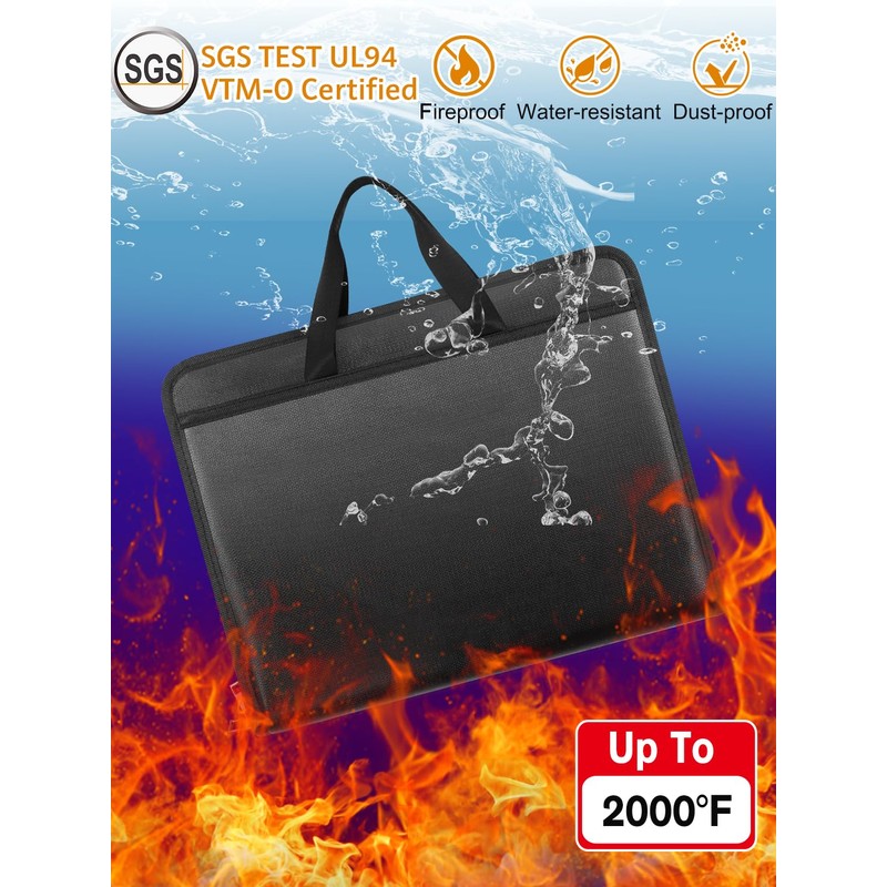 onvvippiv Important Document Organizer Folio Accordion File Organizer Fireproof Expanding