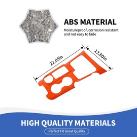 RAZPOY Gear Shift Panel Cover Center Console Cup Holder Trim Compatible with Ford Bronco 2021-2024 Interior Accessories, Orange (Not for Bronco Sport)