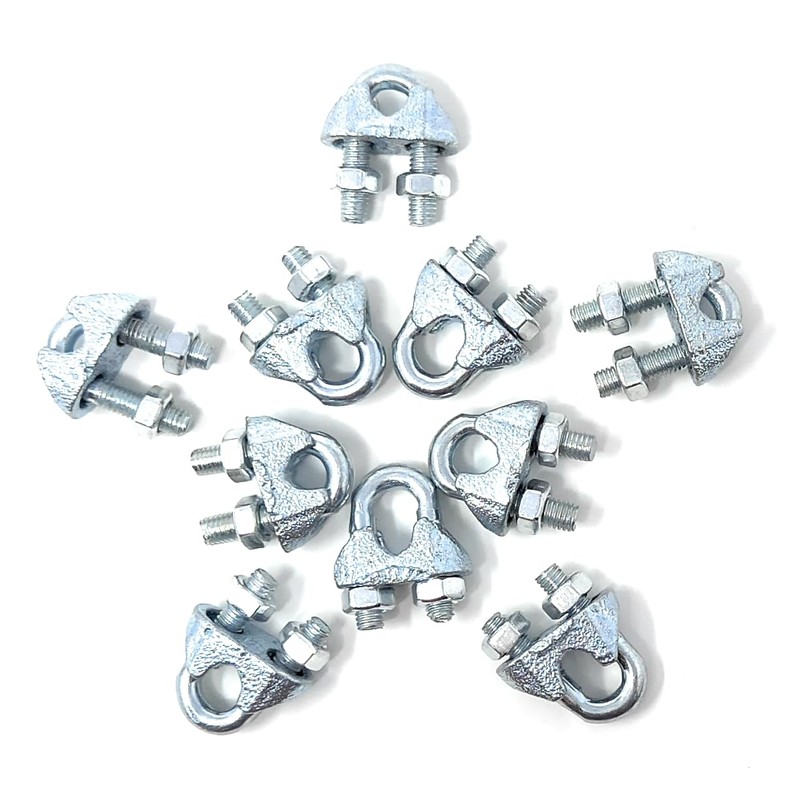 10Pcs. Wire Rope Clamp U-Shape Cable Clip – Steel Saddle