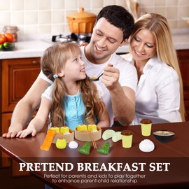 NUOBESTY Chinese Breakfast Pretend Play Food Sets for Kids Kitchen 2 Sets Chinese Breakfast Mini Food Play Set Children Pretend Play Toy for Children Family Dollhouse Furniture