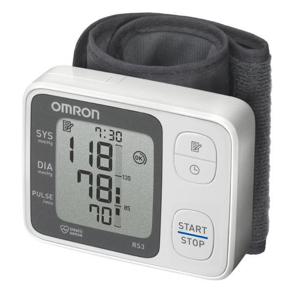 OMRON RS3 Misuratore di Pressione da Polso, Sensore di Irregolaritá Battito Cardiaco, Validato Clinicamente