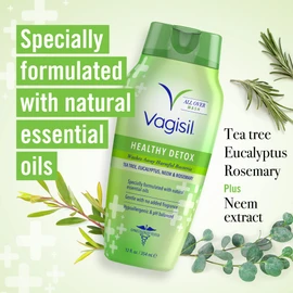 Vagisil Healthy Detox Intimate Wash for Women, Gynaecologist Tested, Hypoallergenic and pH balanced, Plant-Based Ingredients, 354 ml