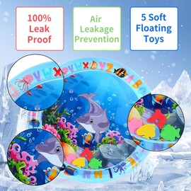 SIXCLA Cat Water Bed Play Mat, Ocean-Themed Round Sensory Water Play Mat for Cats Thickened Non-Slip Cat Water Mat with Floating Fish Design, Interactive Pet Toy for Indoor Cats(23 in,Dolphin)