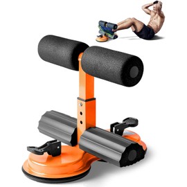 Portable Sit Up Bar Floor Holder for Core & Ab Workouts – Dual Suction Cups Adjustable Foot Holder 661 lbs Capacity for Home Gym Fitness