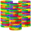 100 Pieces Ultra Thin Motivational Wristbands Friendship Bracelets Colored Inspirational