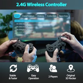 Consola de juegos retro, driver inalámbrico y almacenamiento de 64 G para conectar y jugar videojuegos retro en TV, 9 emuladores, más de 20000 juegos, 4K HDMI, 2.4G