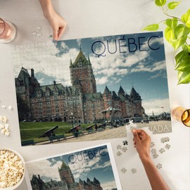 Lantern Press 1000 Piece Jigsaw Puzzle, Quebec, Canada, Chateau Frontenac Cannons