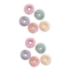 Baluue 10pcs Faux Hair Scrunchies Chic Imitation Fur Ponytail Holders for Women Random Colors for Everyday Wear and Special Occasions