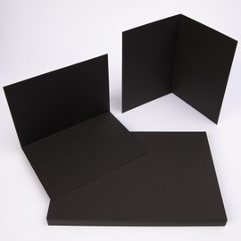 PresentFill® Folding Cards Blank in Black - 25 Folding Cards A6, Folding Card Ideal for Designing, Labelling or Printing Cards - Suitable for C6 Envelopes