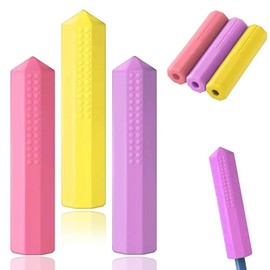 CHEUNGHAO 6 PCS Sensory Chew Pencil Toppers Set Chewable Pencil Toppers Autism Chew Toys for Sensory Boys and Girls, Oral Motor Needs(pink, purple, yellow)