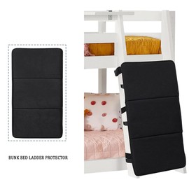 TAOZHUGONG Bunk Bed Ladder Cover, Bunk Bed Ladder Cover, Bunk Bed Ladder Protection, Kids Bunk Bed Ladder Cover, Bunk Bed Ladder Pad with Secure Buckles (Black)