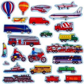 Little Folk Visuals Train, Trucks & Planes Precut Flannel/Felt Board Figures, 24 Pieces Add-On Set