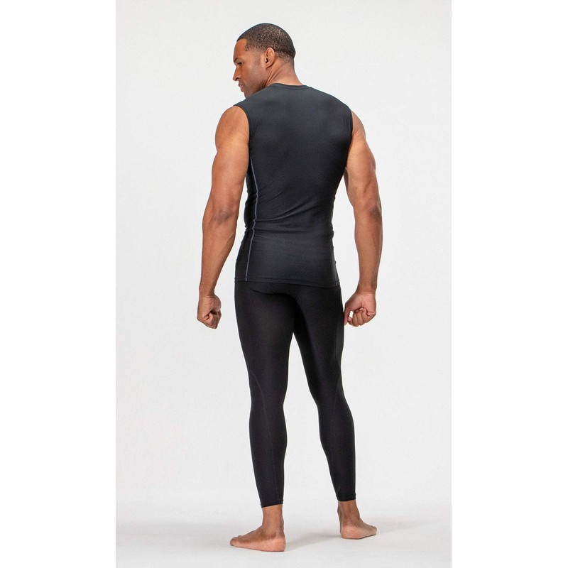 DEVOPS 3 Pack Men's Athletic Compression Shirts Sleeveless (2X-Large, Black/Black/Black)