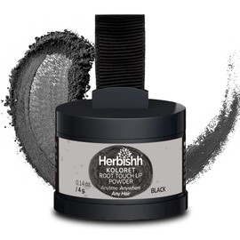 Koloret Root Touch Up Powder– Natural Black Powder for Women & Men, Instant Root Cover Up for Gray Coverage, Hairline Concealer for Thinning Hair & Bald Spots, Water-Resistant & Smudge-Proof, 4g