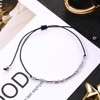 Morse Code Bracelet Beads on Silk Cord Bracelet Silver Secret